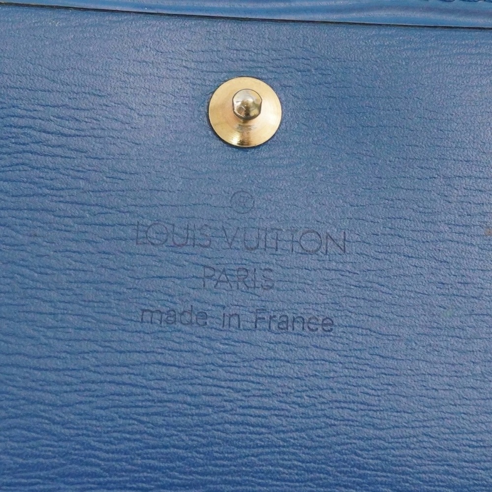 Authentic Louis Vuitton Logo Monogram Blue Epi Leather Envelop Sarah Wallet - Picture 6 of 12